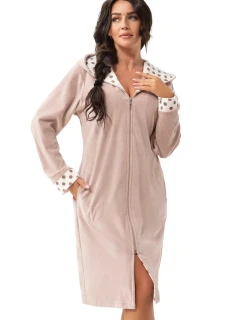 Dámsky župan FR-373 Béžová s ecru - DOROTA