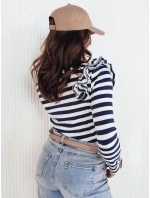 Dámska pruhovaná blúzka z viskózy MORAS navy blue FashionStreet RY2348 Dámska pruhovaná blúzka z viskózy MORAS navy blue FashionStreet RY2348