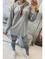 Tunika na zips s kapucňou Oversize sivá