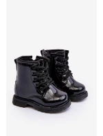 Dziecięce Botki Lakierowane Z Suwakiem Czarne Tibbie