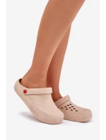 Damskie Lekkie Klapki Big Star II275012 Beżowe Damskie Lekkie Klapki Big Star II275012 Beżowe