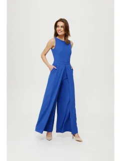 K184 Kombinéza so širokými nohavicami - modrá