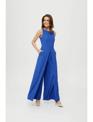 K184 Kombinéza so širokými nohavicami - modrá