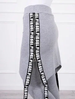 Nohavice/oblek s nápisom selfie sivý