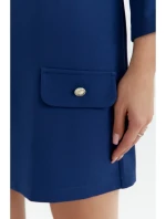 K148 Trapézové šaty - tmavomodré