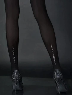 Pančuchy Dream s kamienkami Dream black - Noq