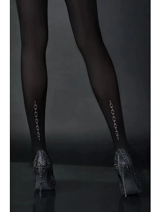 Pančuchy Dream s kamienkami Dream black - Noq