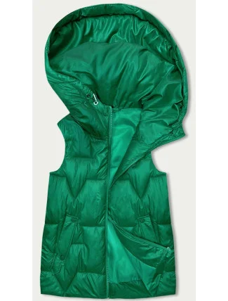 Zelená dámska vesta s kapucňou (B8171-82)