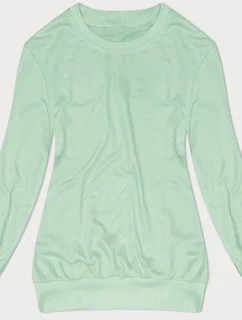 Dámska tenká mikina v pistáciovej farbe so sťahovacím lemom (68W05-39)