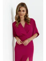 K163 Maxi šaty - slivka