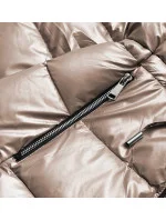 Dámska obojstranná metalická bunda kakaová (b8070-12) Dámska obojstranná metalická bunda kakaová (b8070-12)