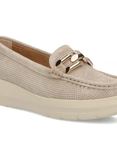 Béžové kožené mokasíny na platforme Filippo DP7652