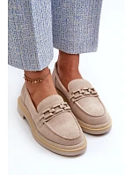 Dámske semišové mokasíny HX52-222 béžové - S.Barski