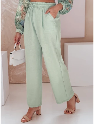 Dámske nohavice so širokými nohavicami MILLIVIO green FashionStreet UY2662 Dámske nohavice so širokými nohavicami MILLIVIO green FashionStreet UY2662