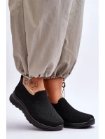 Damskie Tenisówki Materiałowe Wsuwane Czarne Adiora