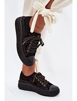 Lee Cooper Dámske šnurovacie tenisky na platforme LCW-26-44-4479 Black Lee Cooper Dámske šnurovacie tenisky na platforme LCW-26-44-4479 Black