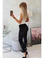 Velúrové nohavice čierne
