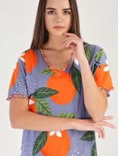 Dámska nočná košeľa s krátkym rukávom Pomaranče