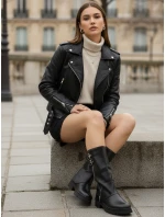Dámske čižmy so širokým zvrškom čierne FashionStreet ZY1331