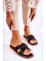 Damskie Modne Klapki Czarne Sansa