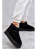 Módne semišové nízke snežnice Black Nucca