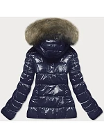 Dámska maľovaná prešívaná bunda Dark Blue (7695) Dámska maľovaná prešívaná bunda Dark Blue (7695)