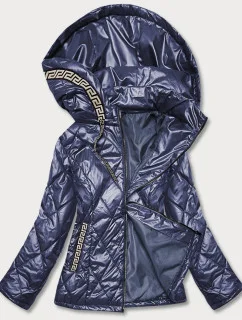 Tmavomodrá dámska bunda plus size (B8013-72)