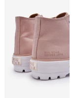 Wysokie Materiałowe Trampki Na Platformie Big Star LL274157 Nude