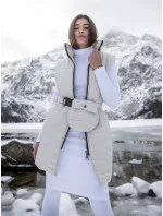 Ecru pérová vesta so stojatým golierom Továrenská cena (612)