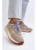 Sneakersy Damskie Na Platformie Memory Foam System Big Star NN274681 Beżowe