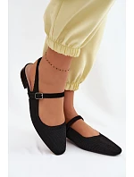Materiálové Baleríny Dámské S Páskem Černé Selrene