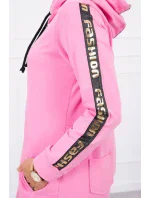 Mikina so zipsom na chrbte svetlo ružová