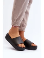 Damskie Klapki Na Grubej Podeszwie Czarne Oreithano