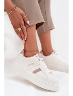 Dámske tenisky na platforme Big Star - biele Dámske tenisky na platforme Big Star - biele