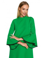 Dámske šaty áčkového strihu s anjelskými rukávmi M698 - zelené