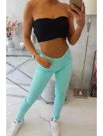 Dámske džínsové nohavice 2639 Tyrkysová - Kesi