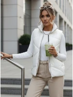 Dámska prešívaná vesta so stojačikom krémová FashionStreet TY3042 Dámska prešívaná vesta so stojačikom krémová FashionStreet TY3042