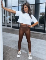 Dámske voskované legíny WAXED CHIC chocolate FashionStreet UY1563