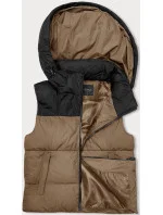 Dámska krátka vesta s kapucňou j.style dark beige-black (16M9112-84) Dámska krátka vesta s kapucňou j.style dark beige-black (16M9112-84)
