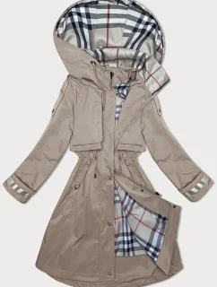 BH Forever Dark Beige Tenká dámska bunda s kapucňou (2) (BH-2403)