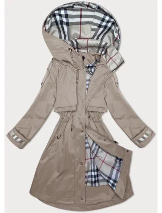 BH Forever Dámska tenká bunda s kapucňou Dark Beige(2) (BH-2403)
