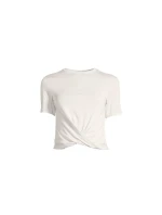 CASALL Delight Short Wrap Tee white