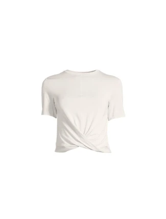 CASALL Delight Short Wrap Tee white