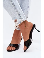 Sandály z umělé kůže na jehlovém podpatku Zlaté Melissea