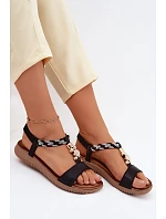 Dámské sandály Ploché Černé S.Barski KV61-6051