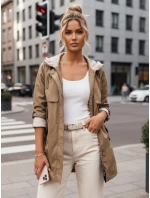 Dámska prechodná bunda parka MEROY tmavo béžová FashionStreet TY4289