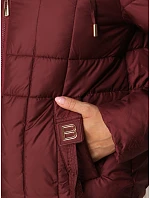 Dámska prešívaná bunda s kapucňou, bordová, FashionStreet TY5859 Dámska prešívaná bunda s kapucňou, bordová, FashionStreet TY5859