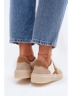 Dámske semišové kožené tenisky Zazoo N1108S5 beige Dámske semišové kožené tenisky Zazoo N1108S5 beige
