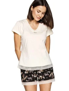 Dámske pyžamo Harper vanilkovo žlté - Cana