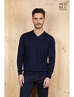 NEOBLU Sullivan Men Pánsky sveter s výstrihom do V 24.3987 deep black NEOBLU Sullivan Men Pánsky sveter s výstrihom do V 24.3987 deep black